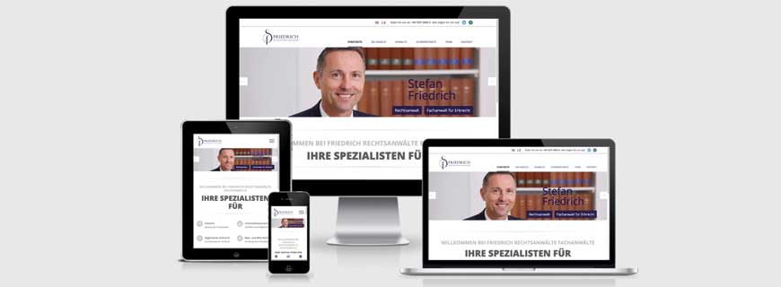 Relaunch der Website für die Kanzlei Friedrich Rechtsanwälte Fachanwälte